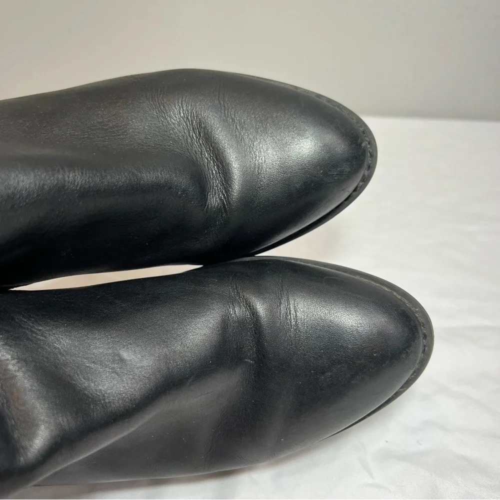 Vionic Georgia black leather studded ankle boots with arch support size 7.5